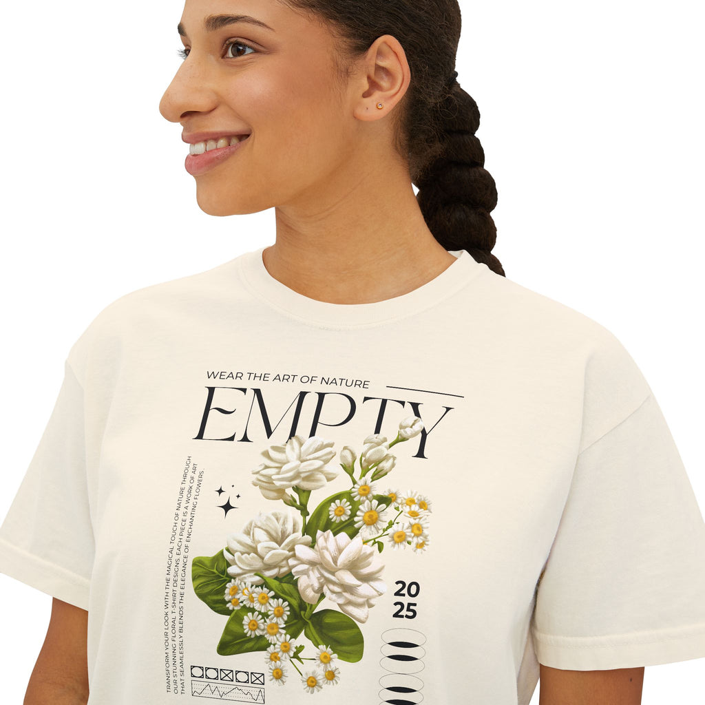 Floral Women’s Boxy Tee, Casual Style, Spring Fashion, Graphic Tee, Gift for Her, Eco-Friendly T-Shirt