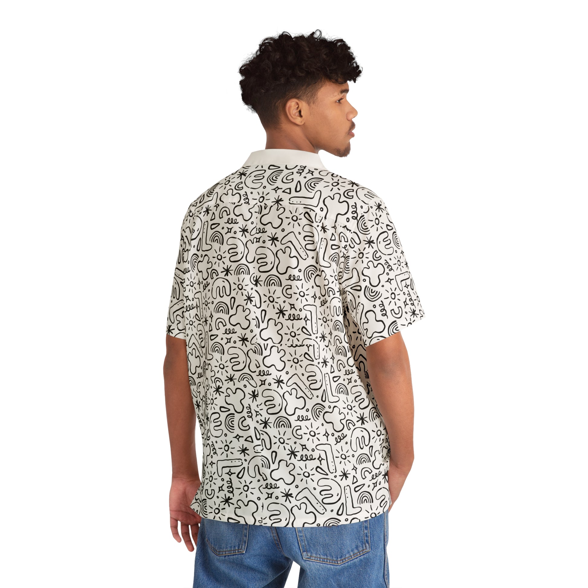 Men's Tropical Print Hawaiian Shirt, Casual Summer Top, Beach Party Outfit, Vacation Wear, Graphic Button-Up Shirt, Trendy Floral Shirt