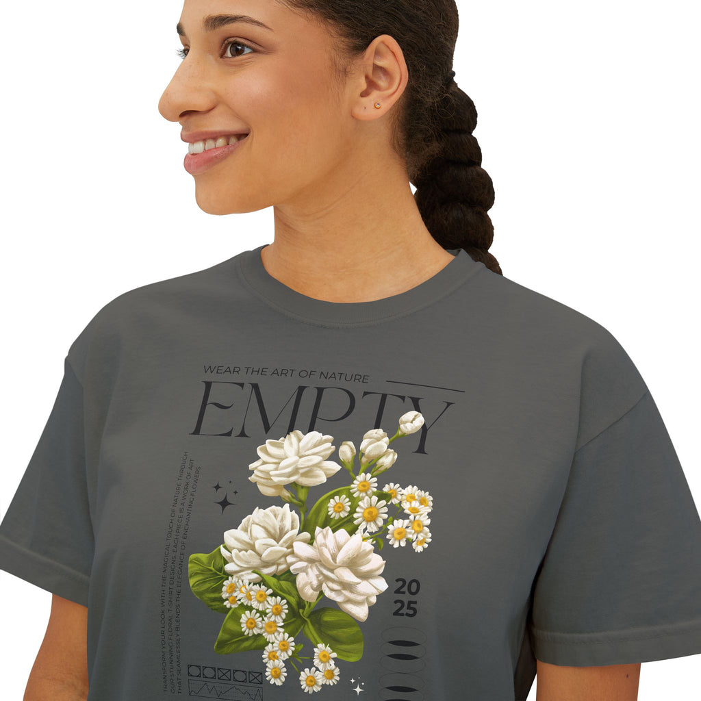 Floral Women’s Boxy Tee, Casual Style, Spring Fashion, Graphic Tee, Gift for Her, Eco-Friendly T-Shirt