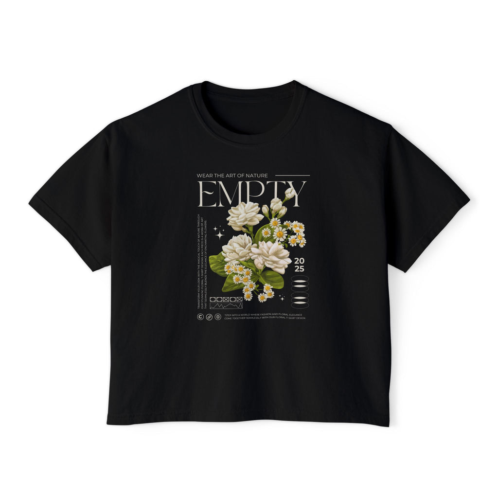 Floral Women’s Boxy Tee, Casual Style, Spring Fashion, Graphic Tee, Gift for Her, Eco-Friendly T-Shirt