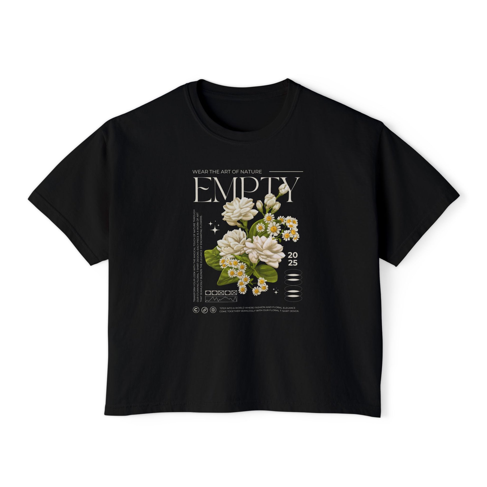 Floral Women’s Boxy Tee, Casual Style, Spring Fashion, Graphic Tee, Gift for Her, Eco-Friendly T-Shirt
