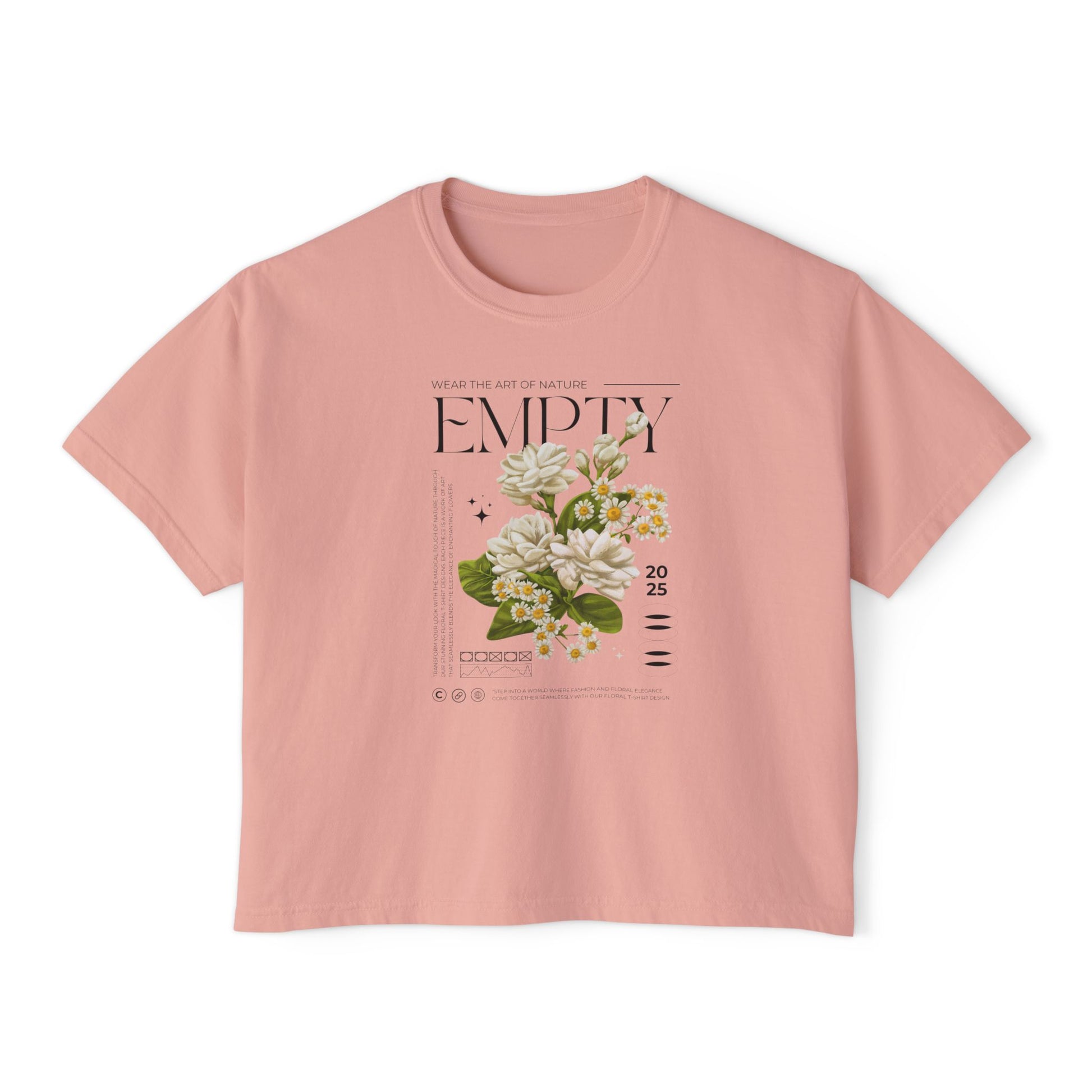 Floral Women’s Boxy Tee, Casual Style, Spring Fashion, Graphic Tee, Gift for Her, Eco-Friendly T-Shirt