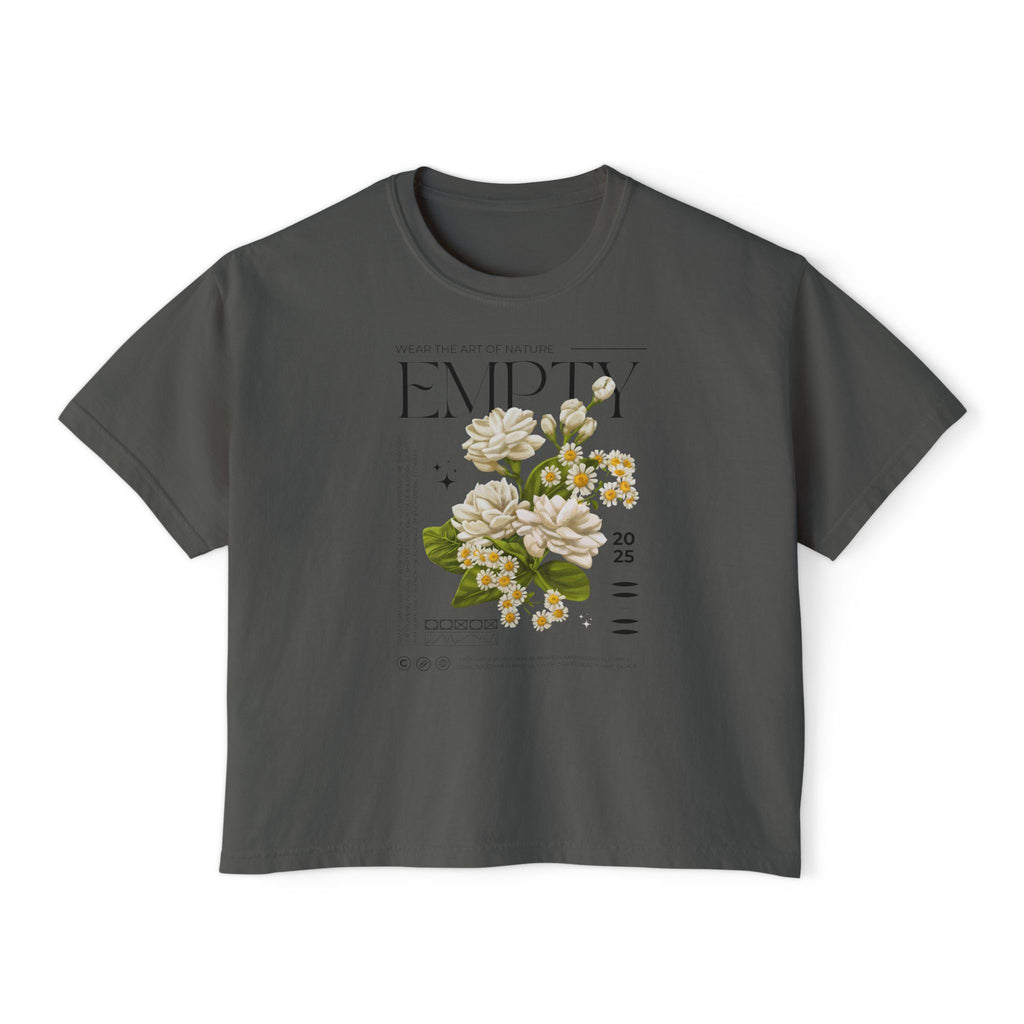 Floral Women’s Boxy Tee, Casual Style, Spring Fashion, Graphic Tee, Gift for Her, Eco-Friendly T-Shirt