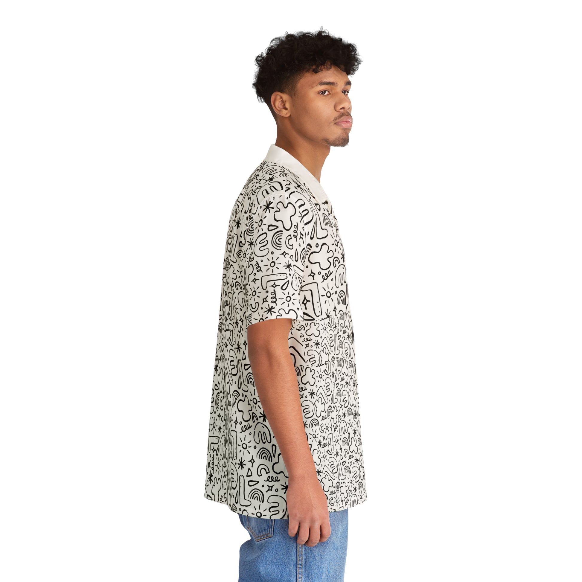 Men's Tropical Print Hawaiian Shirt, Casual Summer Top, Beach Party Outfit, Vacation Wear, Graphic Button-Up Shirt, Trendy Floral Shirt