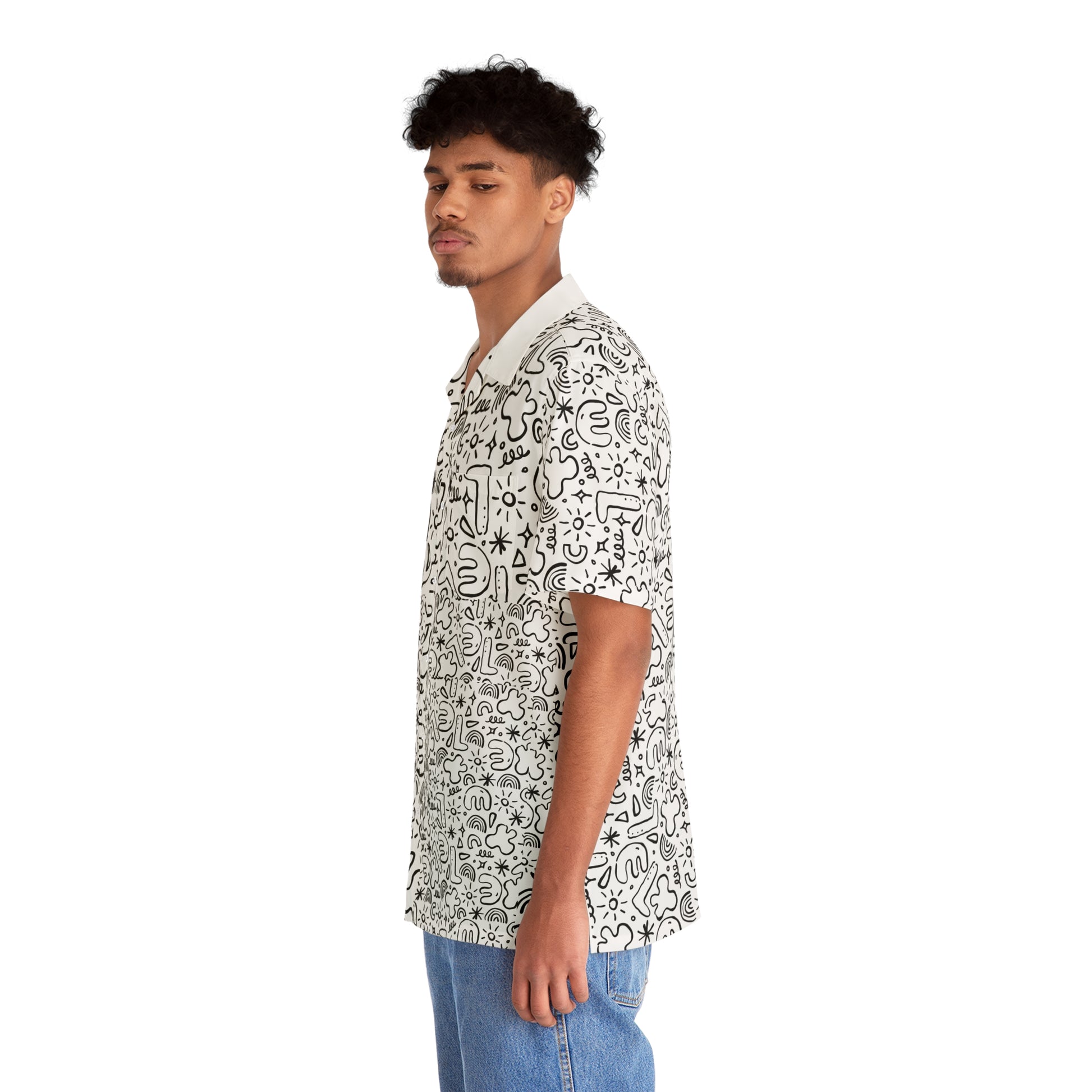 Men's Tropical Print Hawaiian Shirt, Casual Summer Top, Beach Party Outfit, Vacation Wear, Graphic Button-Up Shirt, Trendy Floral Shirt