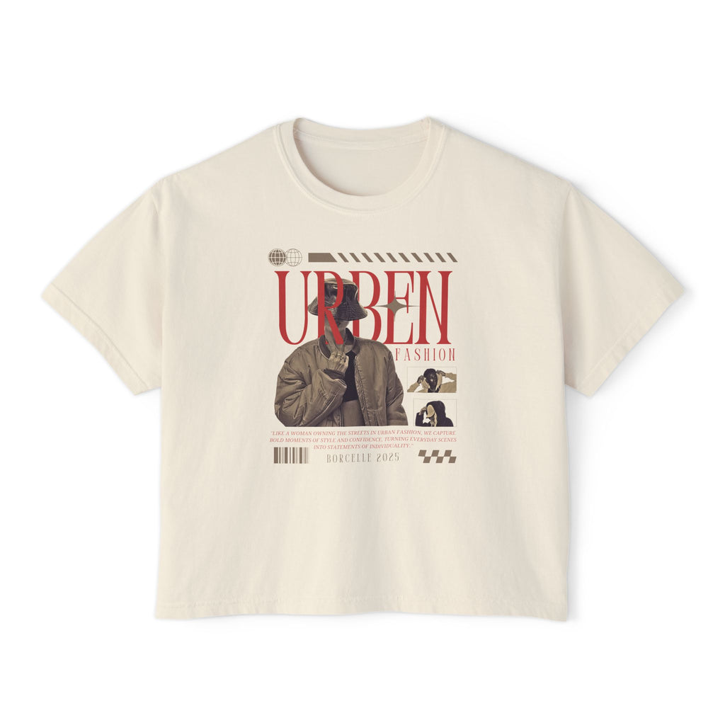 Urban Fashion Women's Boxy Tee, Trendy Crop Top, Casual Shirt, Streetwear Style, Gift for Fashion Lovers