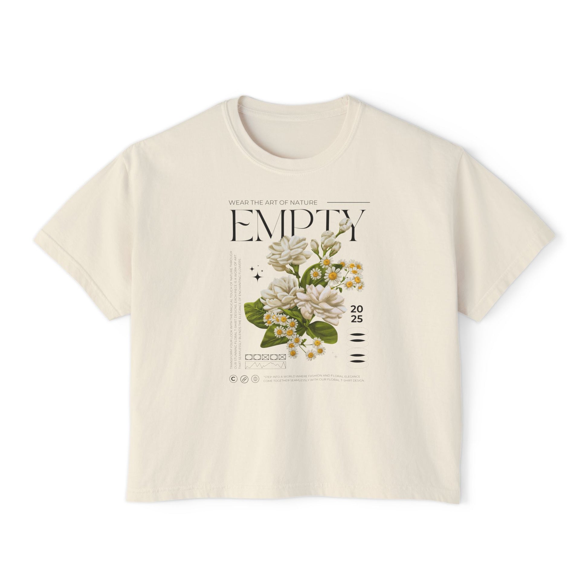 Floral Women’s Boxy Tee, Casual Style, Spring Fashion, Graphic Tee, Gift for Her, Eco-Friendly T-Shirt