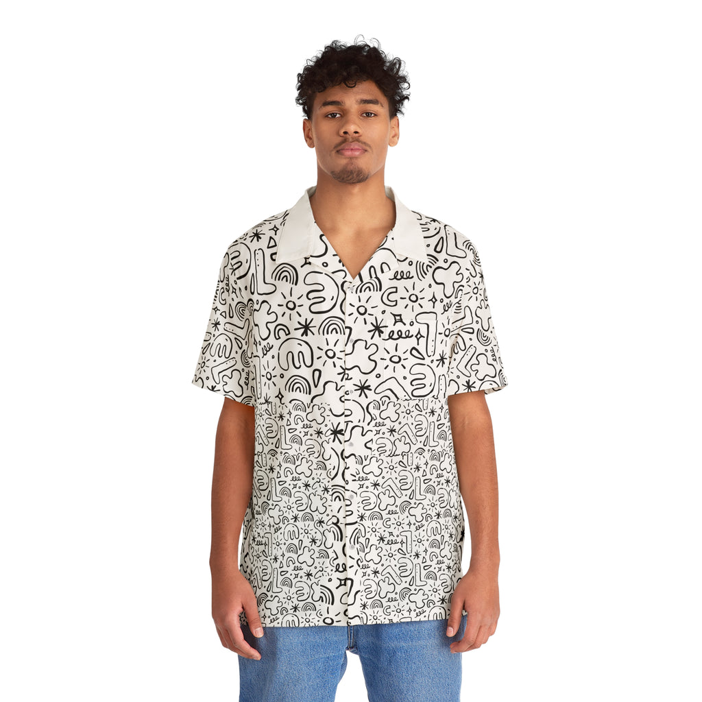 Men's Tropical Print Hawaiian Shirt, Casual Summer Top, Beach Party Outfit, Vacation Wear, Graphic Button-Up Shirt, Trendy Floral Shirt